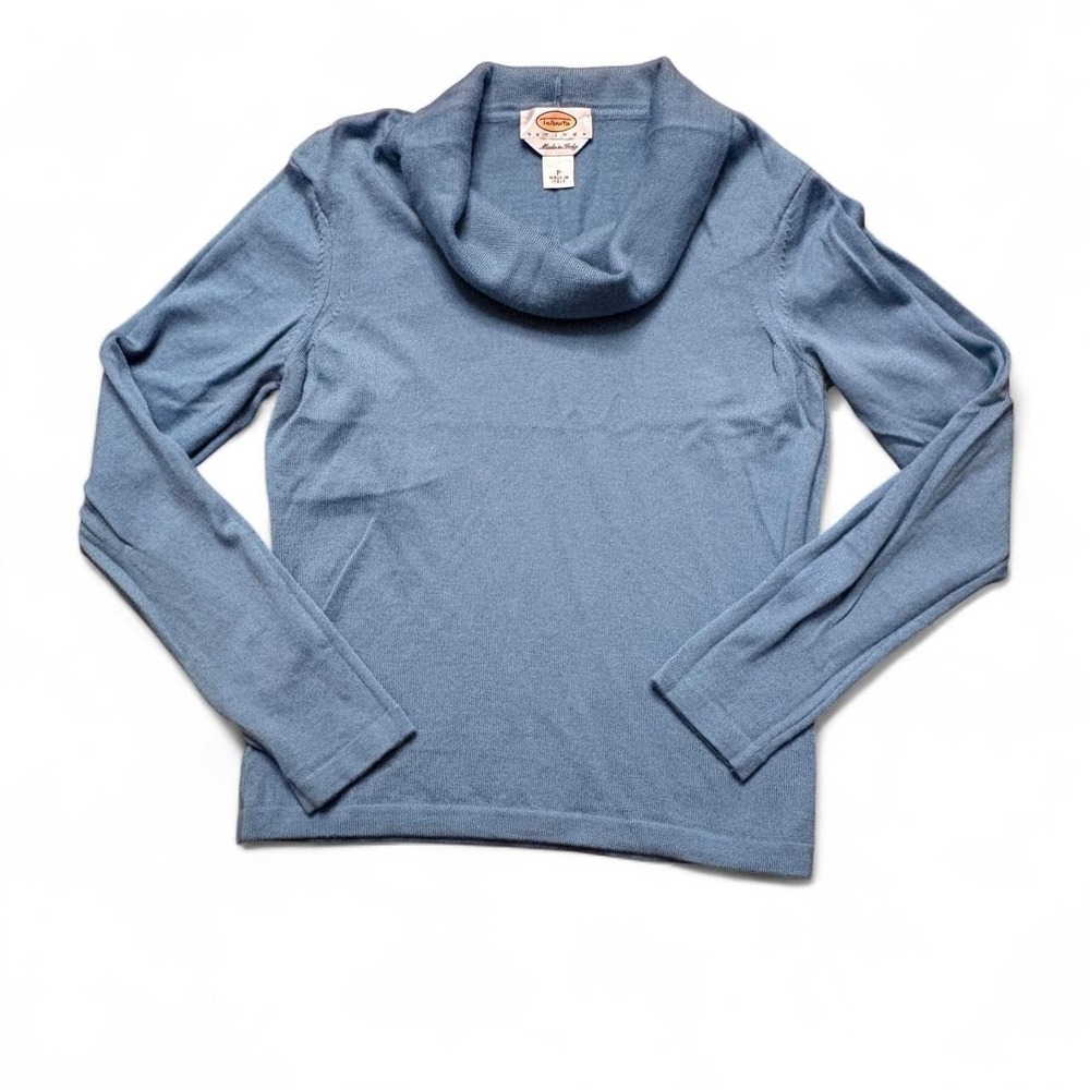 VTG Talbots Italian Merino Wool women's sweater SP blue Quiet Luxury Balletcore